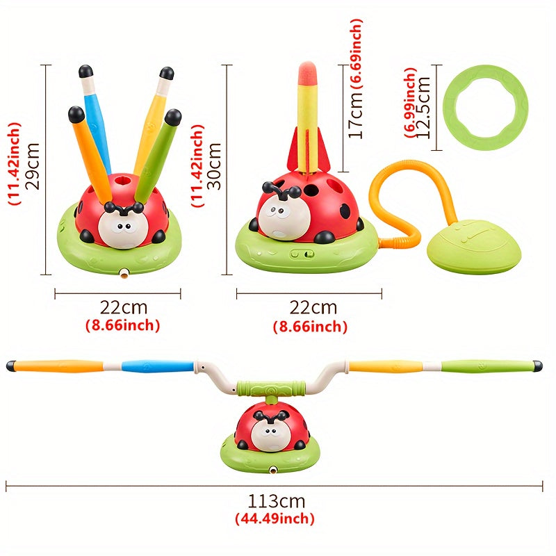 Ladybug Exercise Machine, Sensory Training Toys, Skipping Rope, Ring, Rocket - Suitable For Indoor And Outdoor - Cyprus