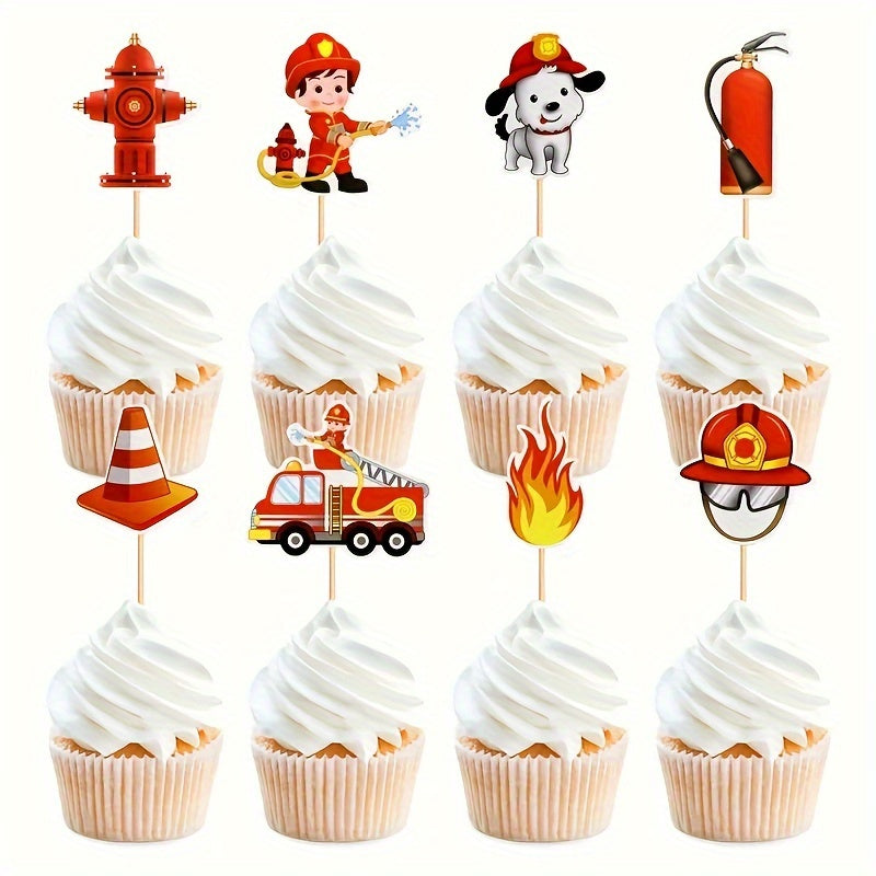 🔵 Firefighter & Police Dog Themed Cake Toppers - Perfect For Parties & Dessert Tables - Cyprus