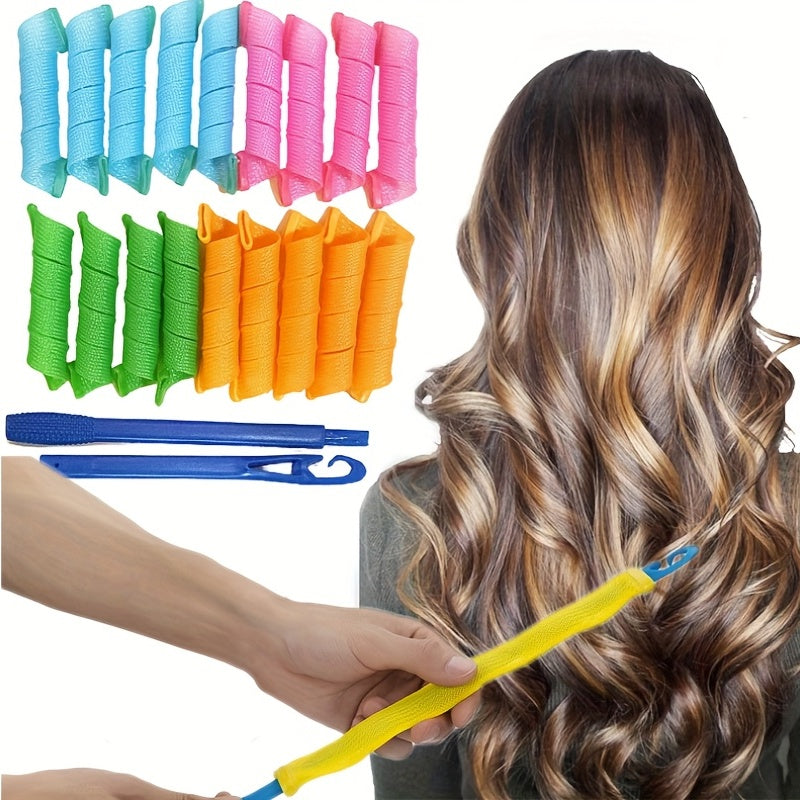 18pcs Magic Spiral Hair Curlers Set - Heatless Curls for Effortless Styling - Cyprus