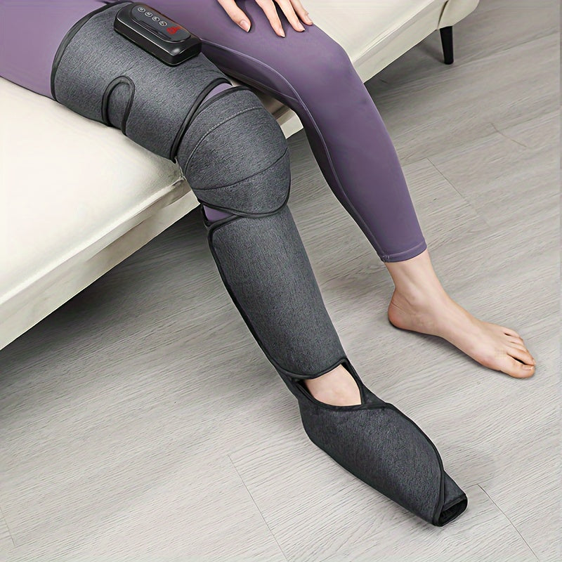 3-in-1 Leg Massager With Knee Pad, Rechargeable Compression, Heating, LCD Control Panel - Portable Travel-Ready Massage Device - Cyprus