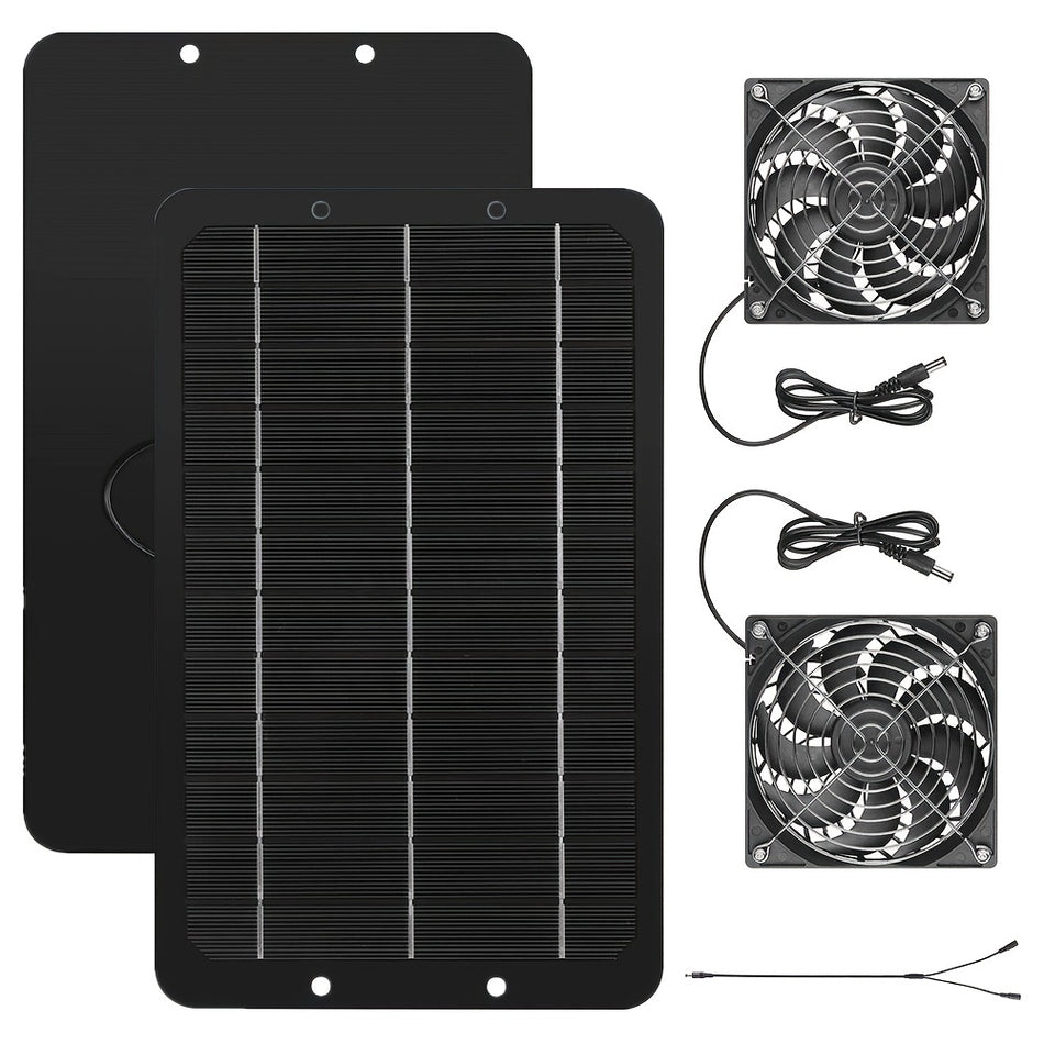 Solarpanel Dual -Lüfter Kit 10W 12V Tragbarer Lüftungsventilator Outdoor -Wasserdurchdrücker -Solarabluftvent