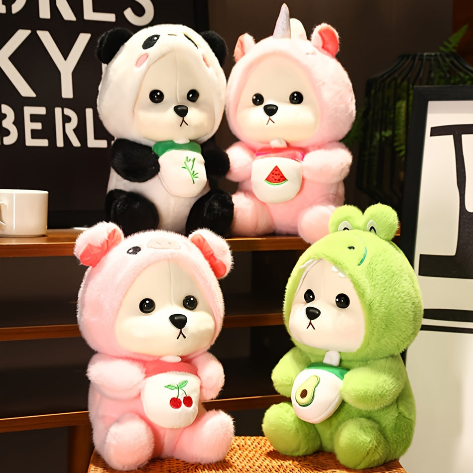 Creative 9-Inch Plush Toy Bear in Unicorn, Dinosaur, Pig, and Panda Outfits