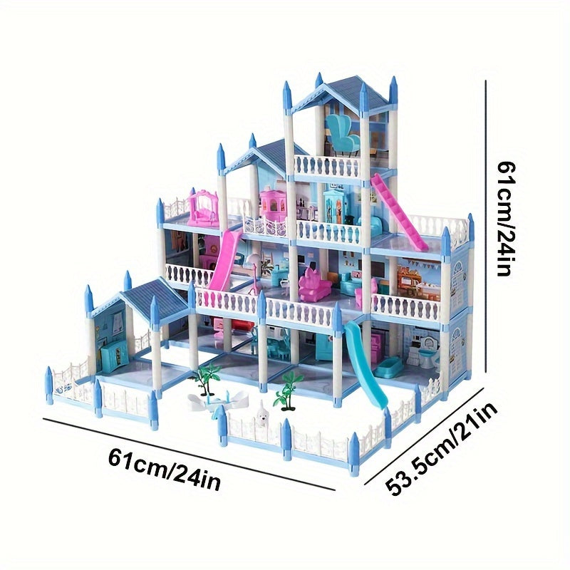 Dream Villa Toy Doll House with Lights - Perfect Gift for Kids Aged 3-8 for Birthday, Halloween, Christmas - Cyprus