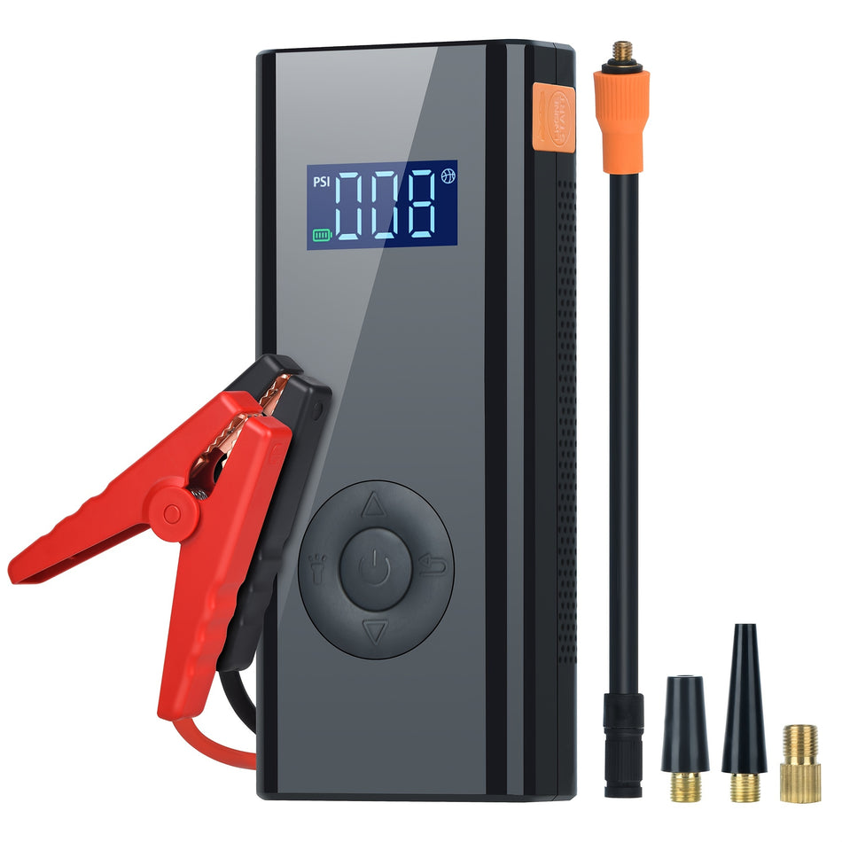 Powerful Portable Jump Starter with Air Compressor - Ready for Emergencies - Cyprus