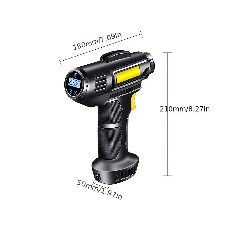 Ultraschneller 120-W-Kabelluftkompressor mit digitalem Messgerät und Licht