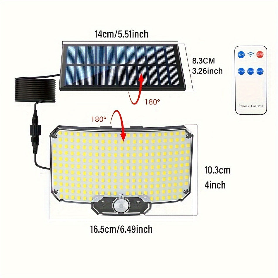 كشاف 234LED مزود بمستشعر حركة يعمل بالطاقة الشمسية مع جهاز تحكم عن بعد - قبرص