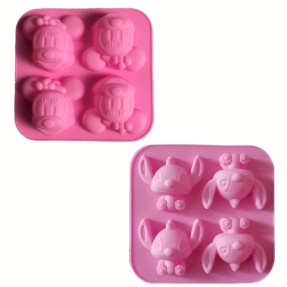 Stitch Minnie Silicone Molds - Προμήθειες πάρτι, 1pc χαριτωμένα καλούπια κεφαλής γελοιογραφίας 13,97 cm x 13,97 cm - Κύπρος