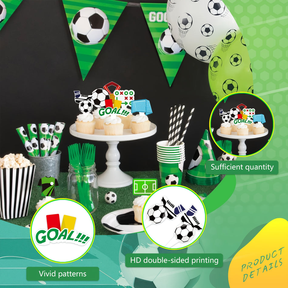 🔵 Soccer Cake Toppers, Happy Birthday Decorations, Sports Party Supplies - Cyprus