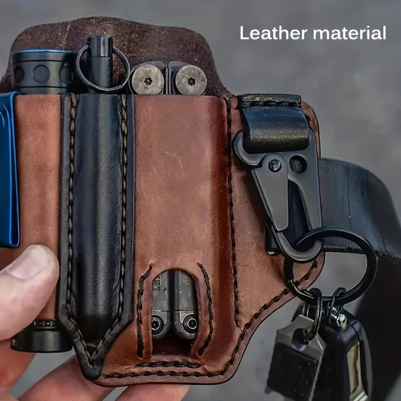 1pc Multitool Sheath, Artificial Leather Waist Bag Fanny Bag For Work And Daily Use, Gifts For Men, Secure And Convenient Tool Holder, Accessories Storage Bag, Outdoor Multitool Kits For Fishing Foraging