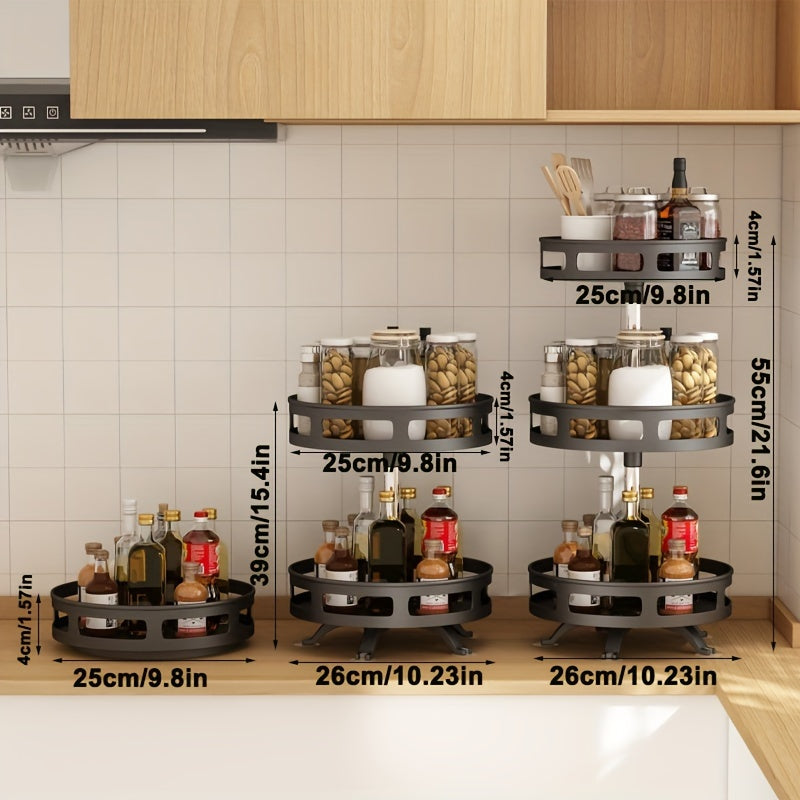 منظم دوار ثلاثي الطبقات للمطبخ والمكياج - قبرص