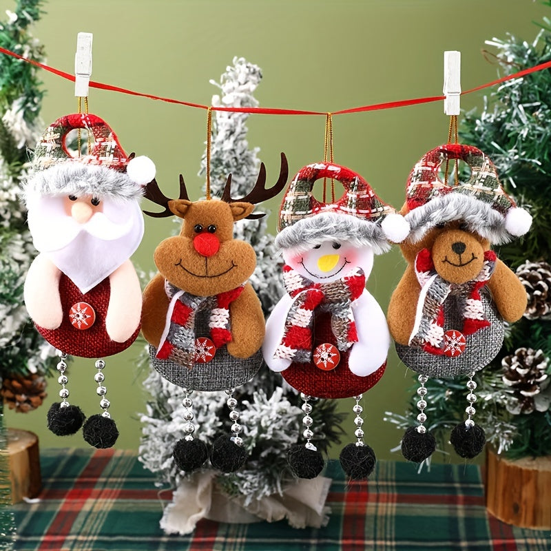 Festive Christmas Hanging Pendant Set - Santa, Snowman, Reindeer, And Bear - Cyprus