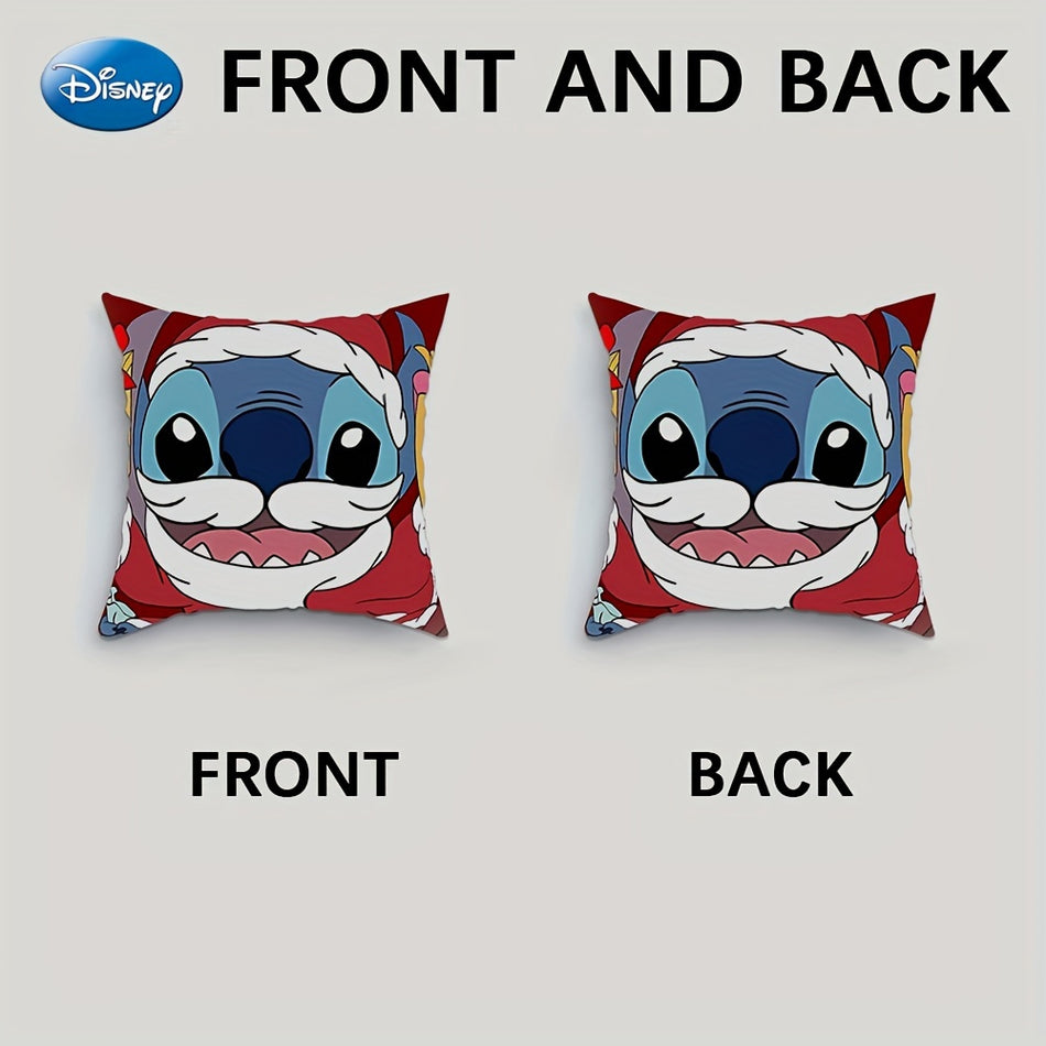 Stitch Christmas Pillow - Soft Short Fleece - Full Color Dual Design - Perfect for Sofa and Bed Decor - Cyprus