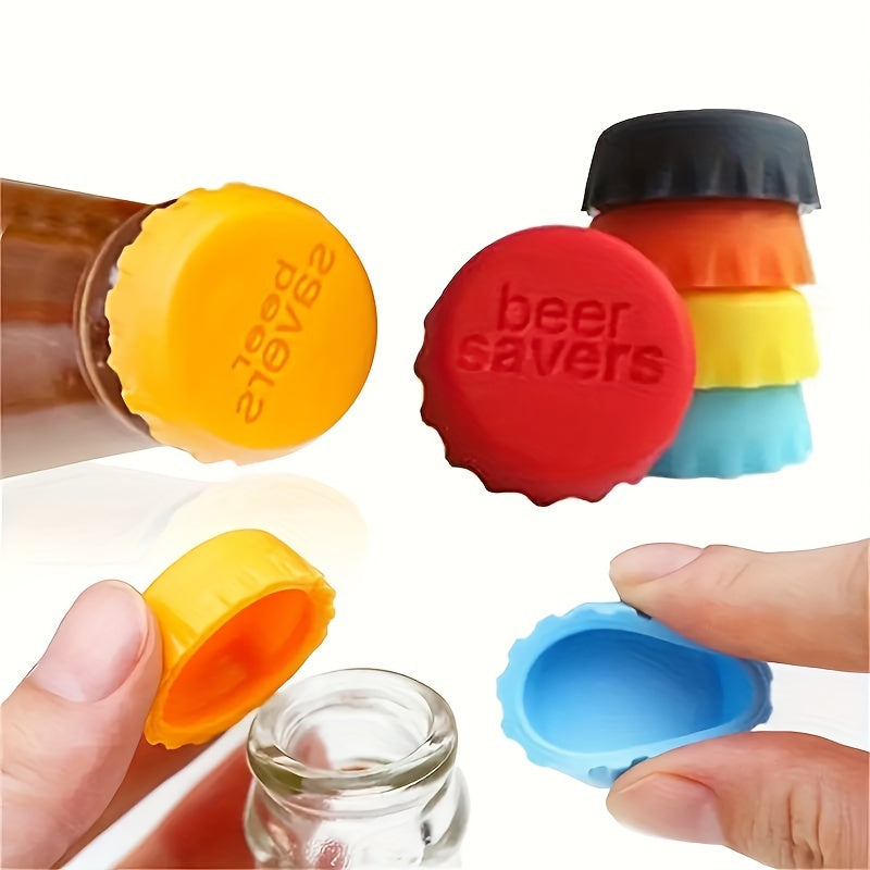 6pcs Silicone Bottle Stoppers For Beer, Cocktails & Wine - Durable Kitchen & Dining Accessories - Cyprus