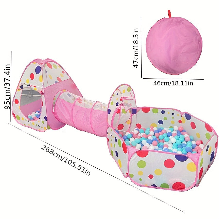 Baby Play Tent & Ocean Ball Pool with Tunnel - Portable & Foldable - Ideal Birthday Gift for Boys & Girls 0-3 - Cyprus