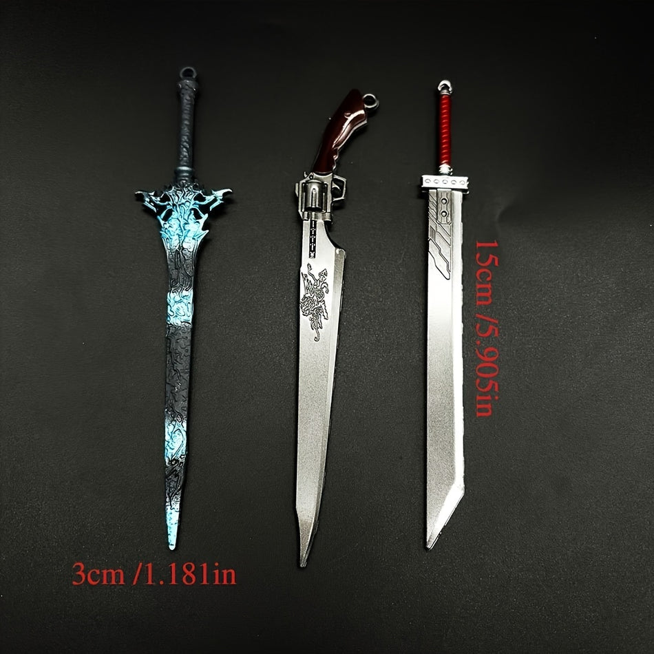 Game Sword Keychain Set - Durable Metal Pendant Charms for Gamers - Cyprus