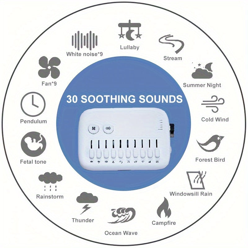 Mini Sleep Sound Machine with 10 Natural Sounds and White Noise