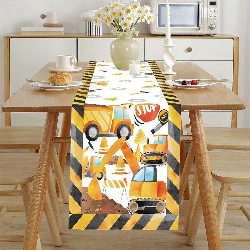 Bob The Builder - Runner de table de fête d'anniversaire de véhicule d'ingénierie 180x35cm