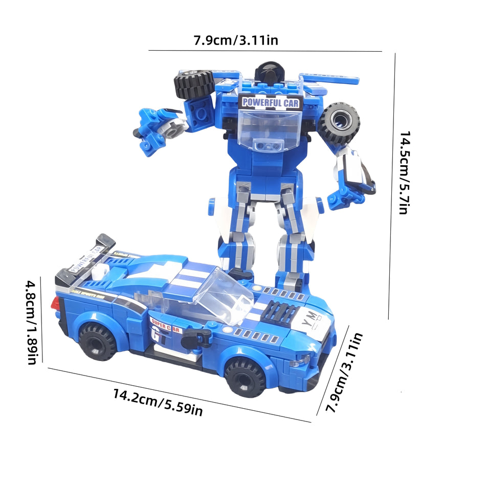 Mecha ve Racing Araba Yapı Taşlarını Dönüştürme Seti - 330+ Parça - Kıbrıs