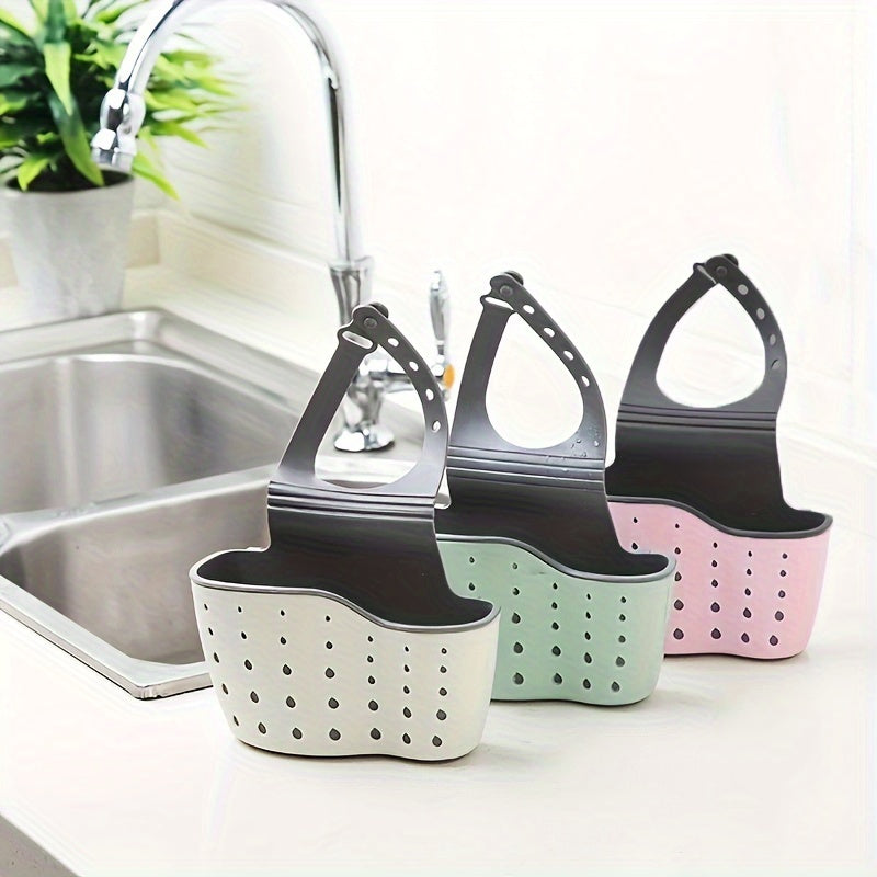 Silicone Sink Sponge Rack with Adjustable Strap - Organize and Drain Kitchen Supplies - Cyprus