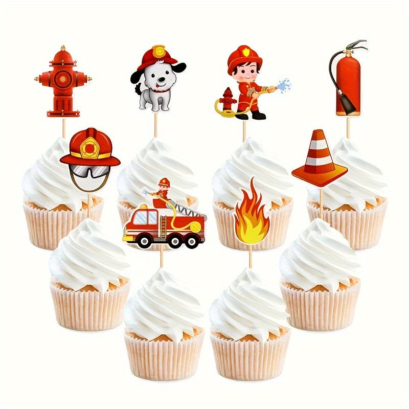 🔵 Firefighter & Police Dog Themed Cake Toppers - Perfect For Parties & Dessert Tables - Cyprus