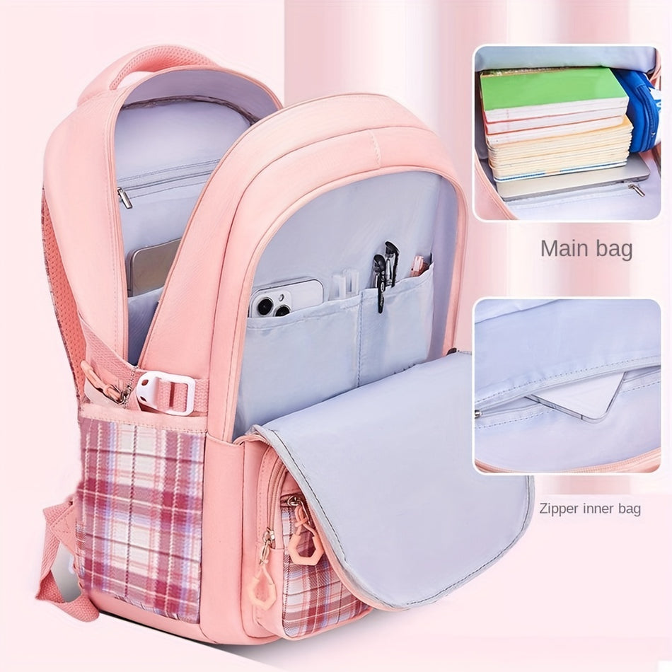 Lightweight Waterproof Casual Backpack with Cute Bow Decor - Cyprus