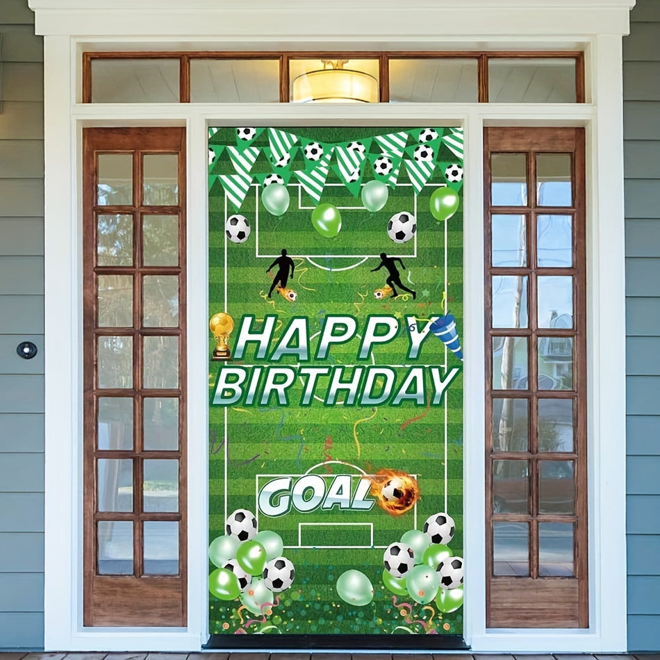 🔵 Soccer Birthday Door Banner Decor For Men Boys - Cyprus