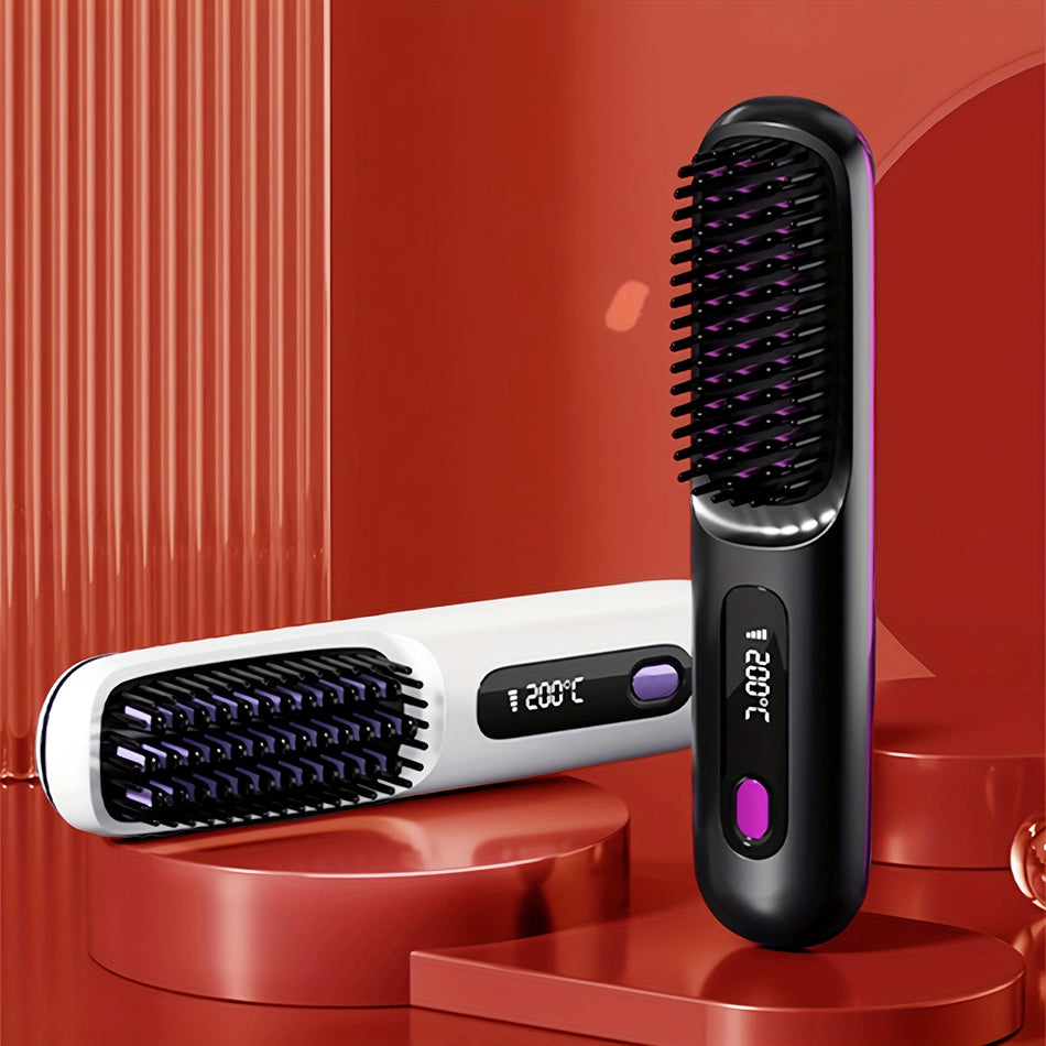 GENAI Portable Wireless Hair Straightener Comb with 3 Temperature Settings - Cyprus