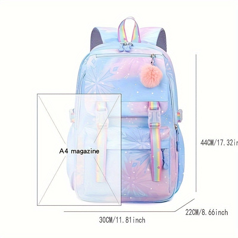 "Sweet Lightweight Oxford Cloth Student Backpack For Girls - Cyprus"