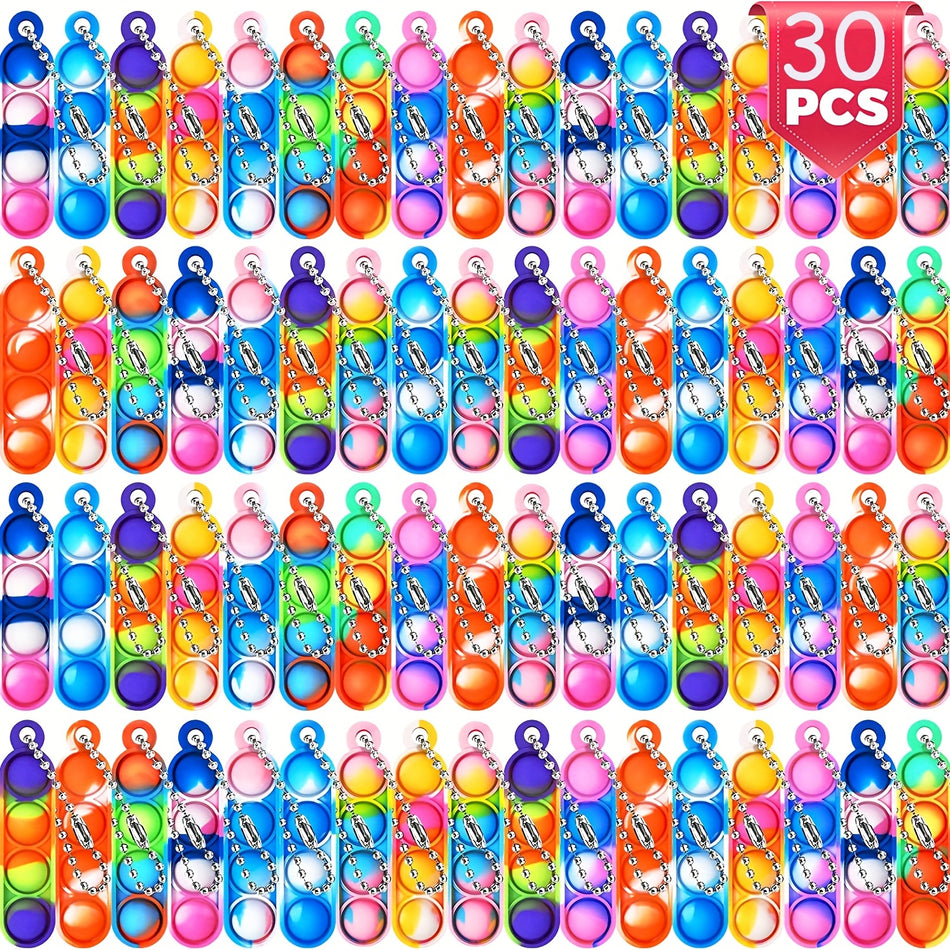 30pcs Mini Pop Fidget Oyuncaklar Anahtarlık Toplu Partisi Favors - Kıbrıs