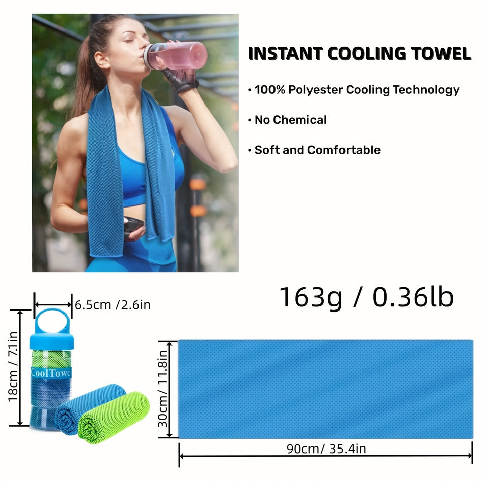 Superfiber Cooling Towels 2pcs - Instant Cooling Relief for Yoga, Fitness, Golf & More!