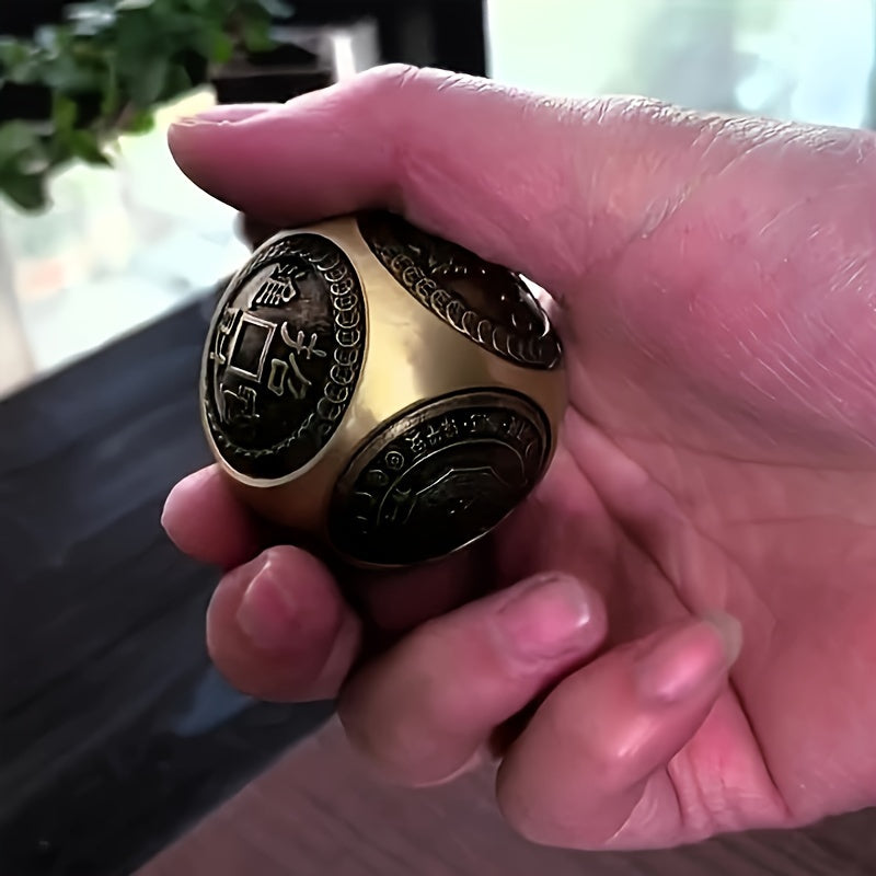 Brass Spinning Dice Fidget Sphere - Ideal Antistress Toy for Adults - Cyprus