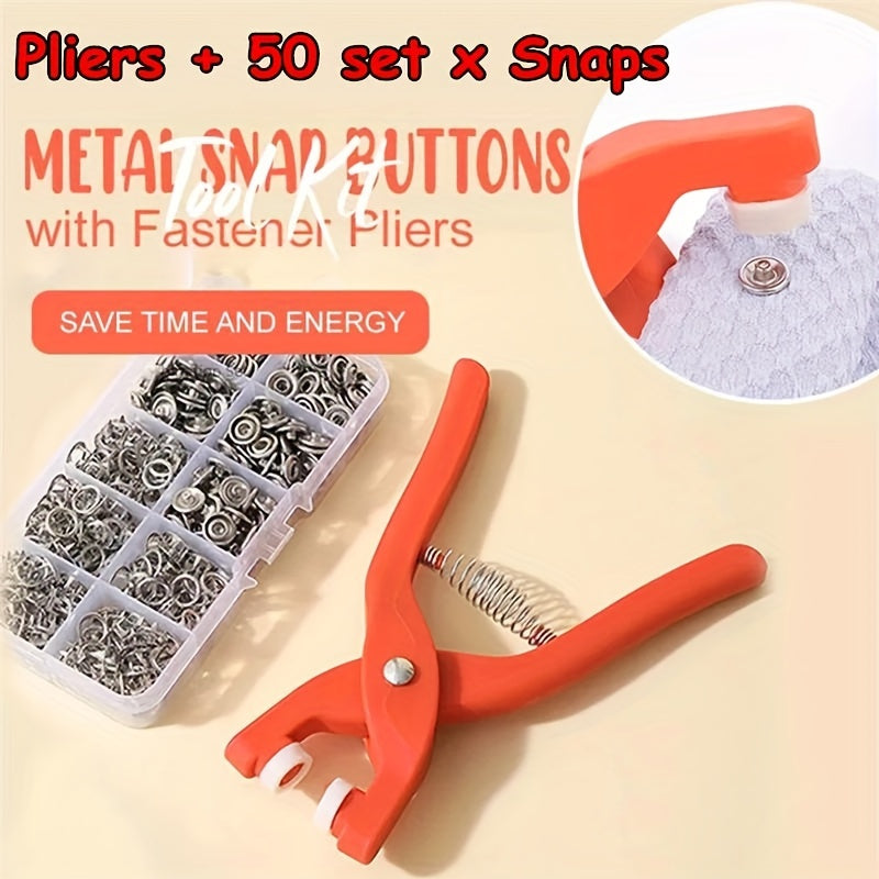 Metal Snaps Düğmeler ve Pense Araç Kiti - Kıbrıs