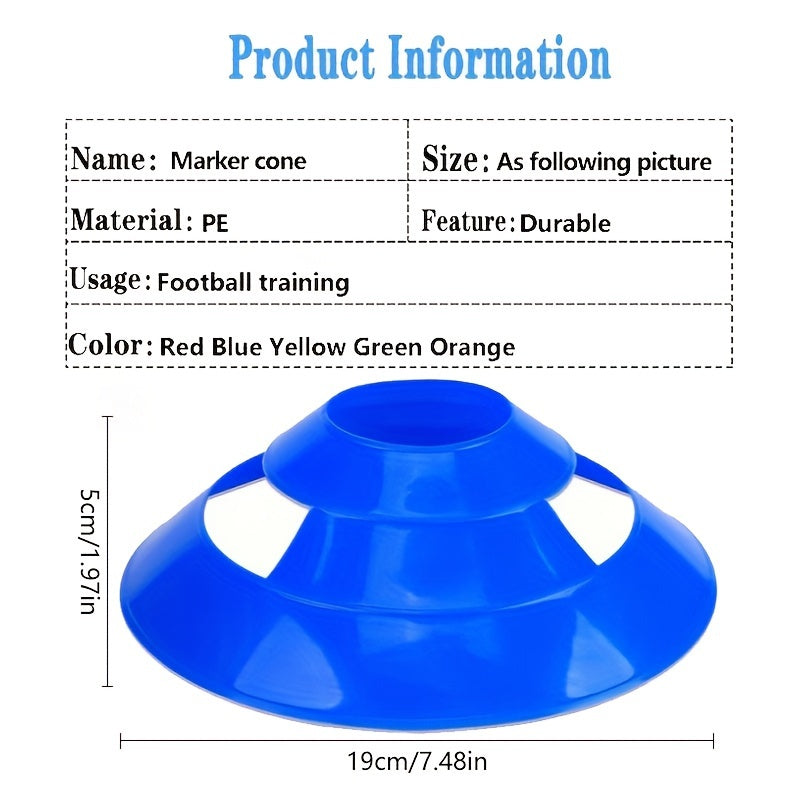 10pcs Soccer Training Disc Cones - Windproof PE Marker Cones for Football - Cyprus