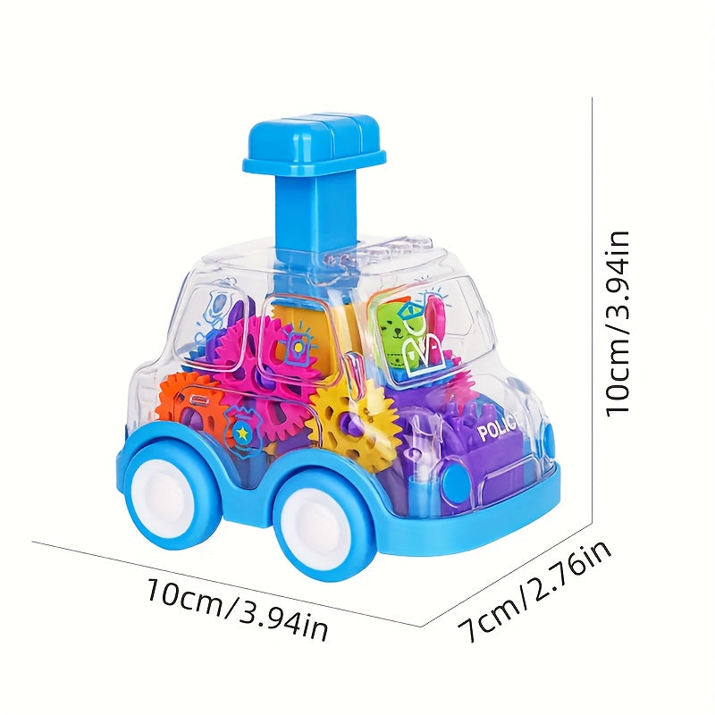 Children Cartoon Transparent Gear Toy Car - Educational Pull Back Car Model - Boy And Girl Gift - Cyprus