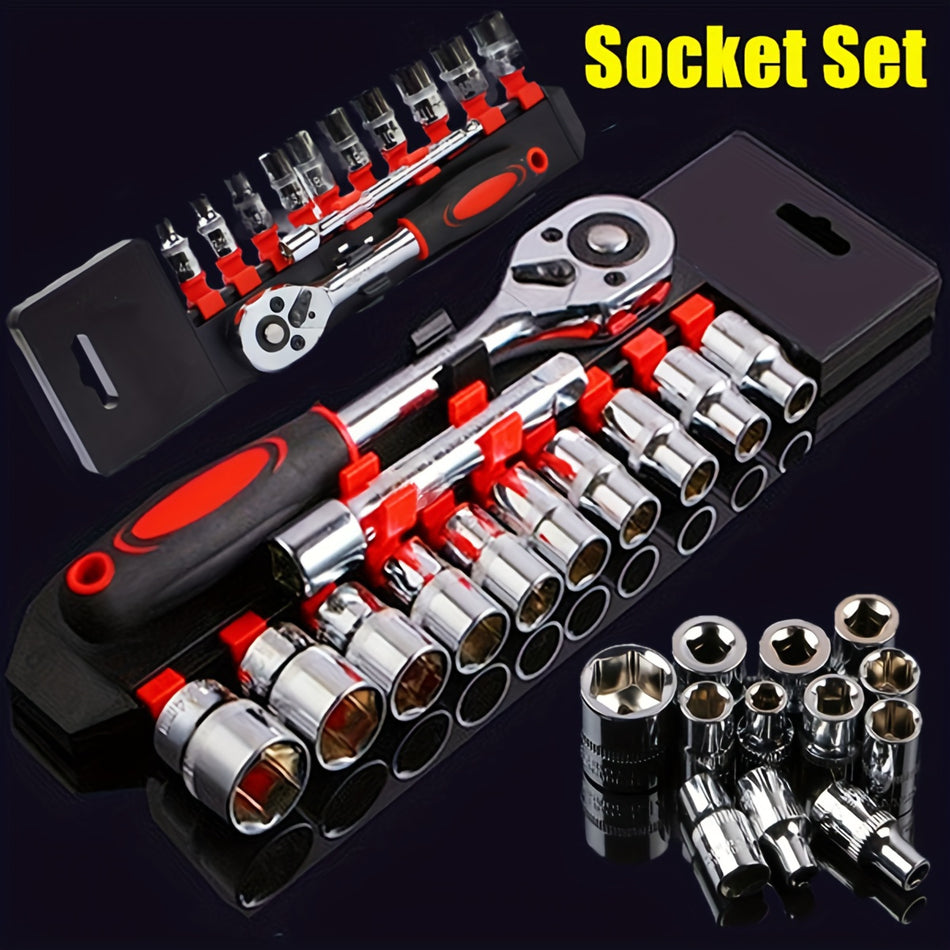 12-Piece Hydraulic Socket Wrench Set - Durable Metal, Hand-Operated, Manual Tool Kit for Auto Repair - Cyprus