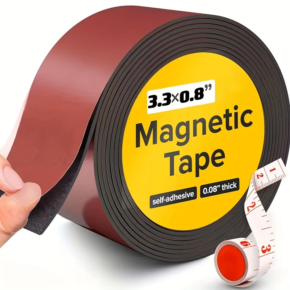 3.3Ft Strong Adhesive Magnetic Tape Roll - 4/5'' Wide 🧲 - Ideal for Crafts, Whiteboards & Fridge Organization Magnetic Tape with Adhesive - Cyprus