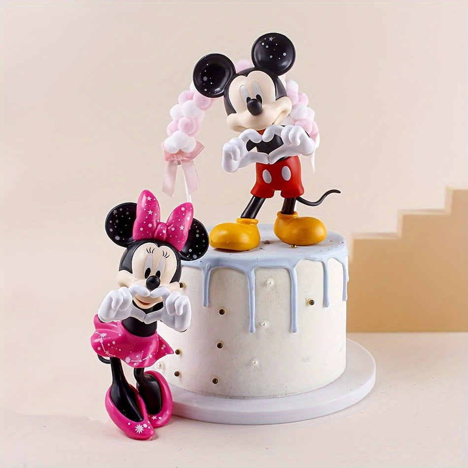 🔵 Mickey Minnie Bee Kalp Kek Dekorasyonu 2pcs/Set - Kıbrıs