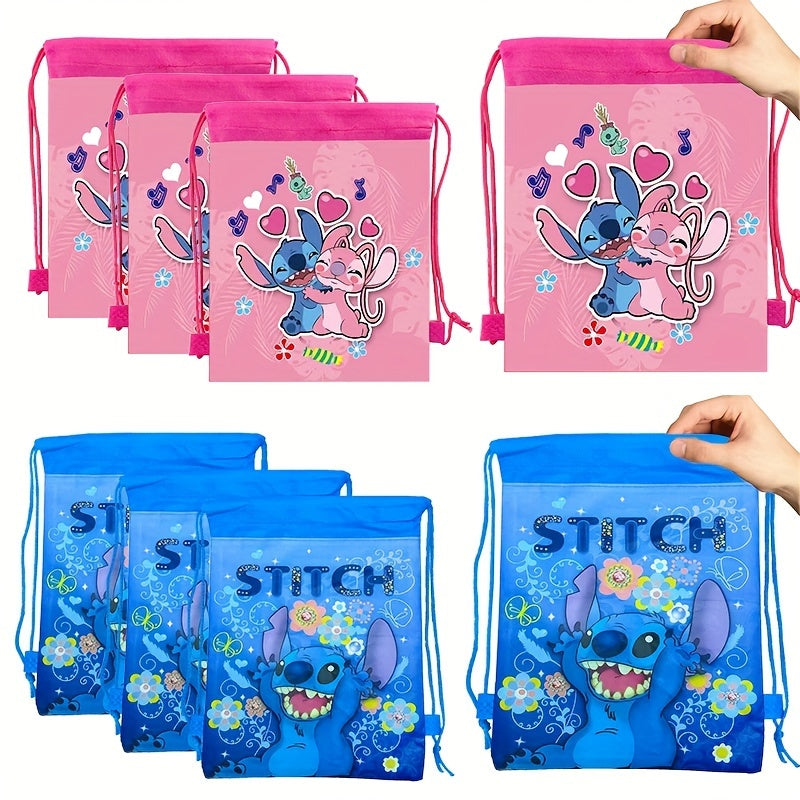 Lilo & Stitch 5 Pack Drawstring Torbaları - Hediyeler ve Partiler İçin Toz Geçirmez Depolama Torbaları - Kıbrıs