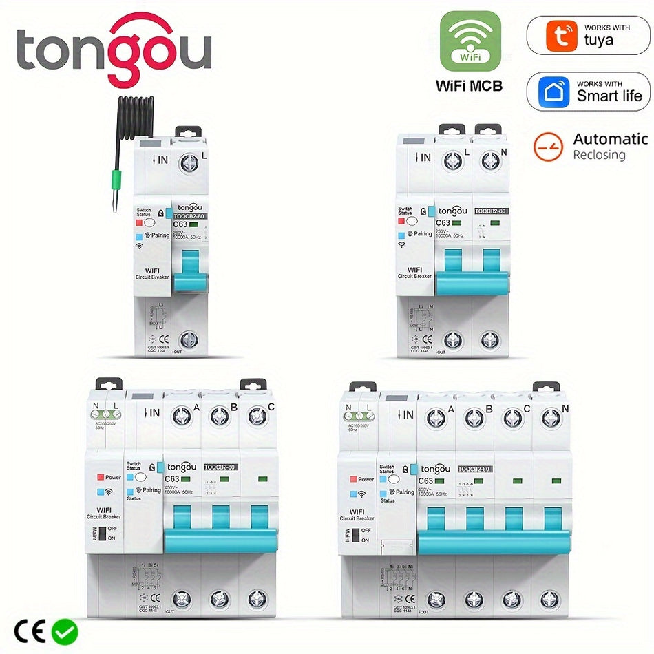 Tuya Smart WiFi MCB -Leistungsschalter mit Mess- und Schutzfunktionen