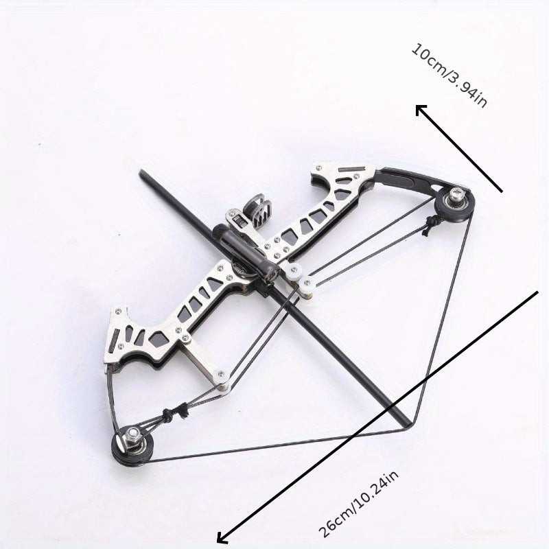 Mini Crossbow Model Kit with Pulleys and Aiming Mechanism, Stainless Steel, for Indoor and Outdoor Target Shooting - Cyprus