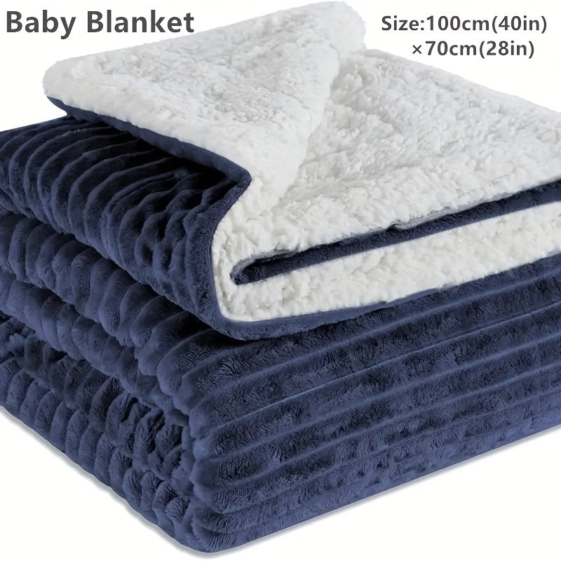 Soft Reversible Warm Baby Blanket for Boys and Girls (Navy, 30"x40") 🌟