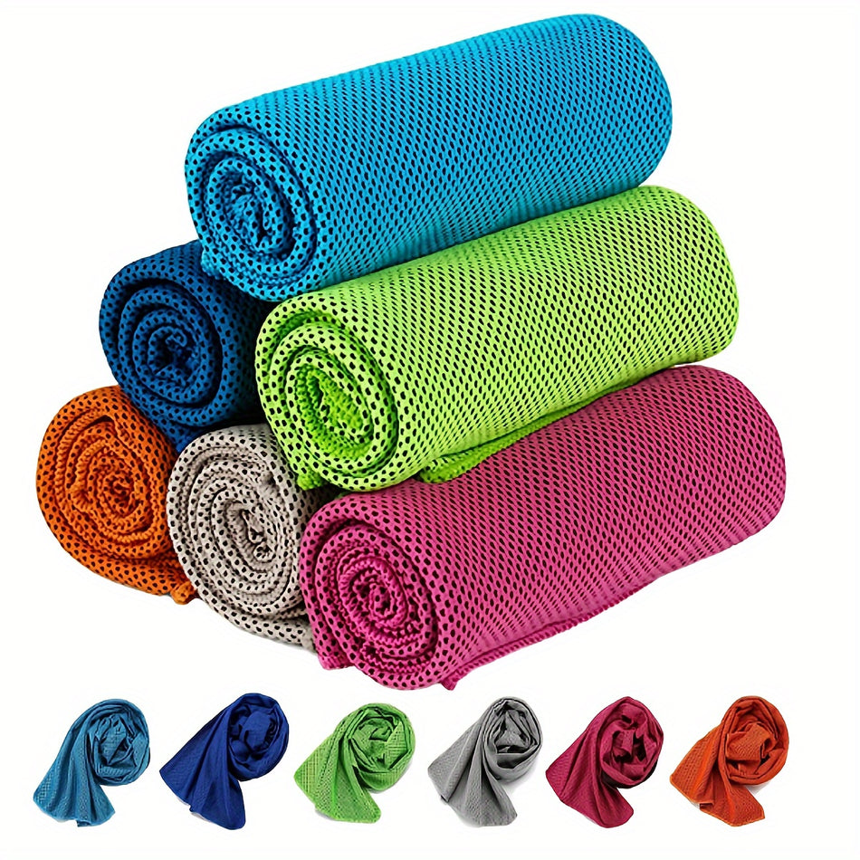 6pcs Mikrofiber Soğutma Havlu Seti - Spor Salonu ve Yoga Essential - 6 canlı renk