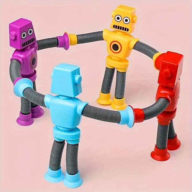 4pcs DIY Teleskopik Karikatür Robot Duyusal Oyuncak - Kıbrıs