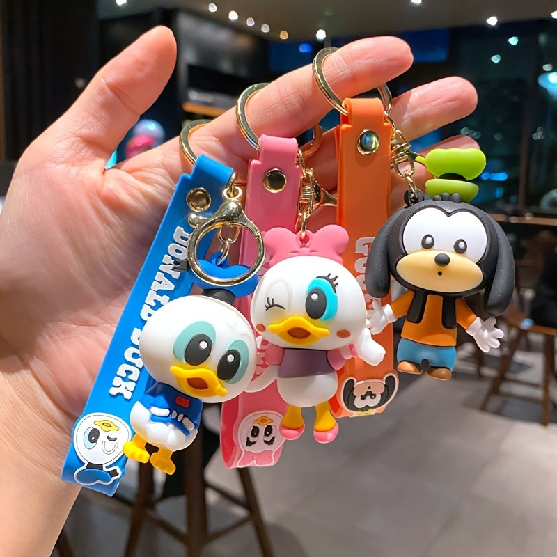 Mickey & Minnie Keychain with Donald Duck Charm - Silicone for Party Favors & Gifts - Cyprus