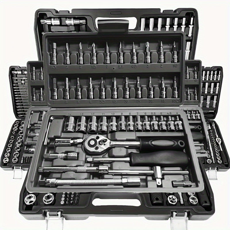 46-Piece DIY Home Repair Tool Kit with Ratchet Wrench - Durable Steel