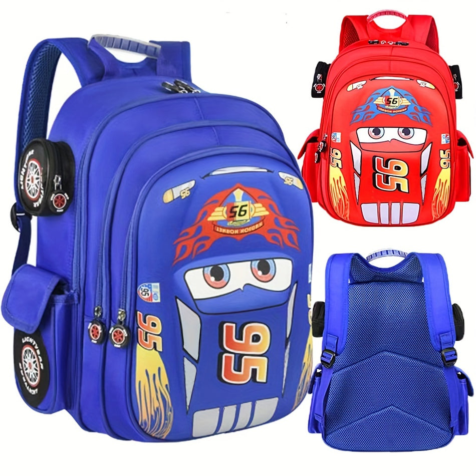 UMEB Cars Authorized Cute Multi-layer Backpack with Four Vehicle Wheels - Cyprus