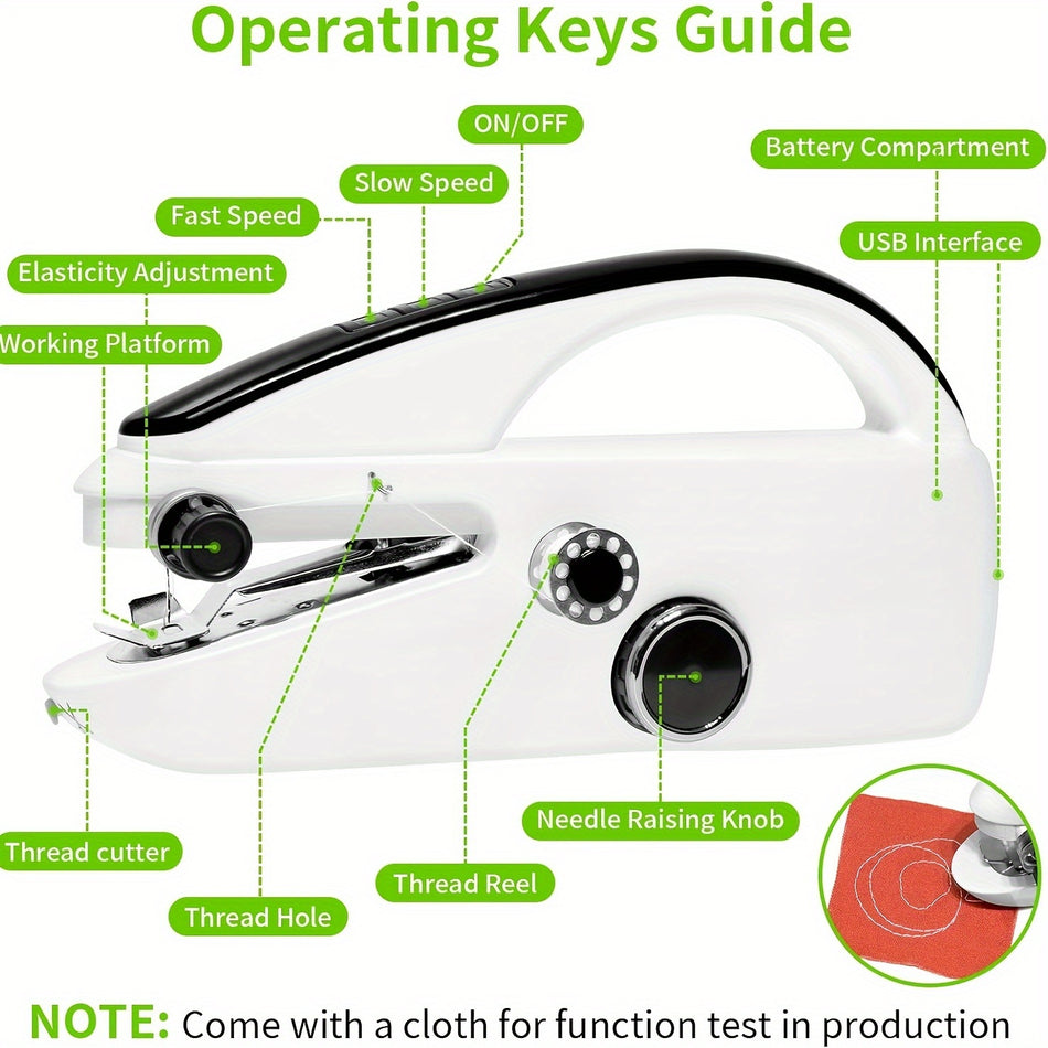 Портативная ручная швейная машина для быстрого поправки и ремонта путешествий