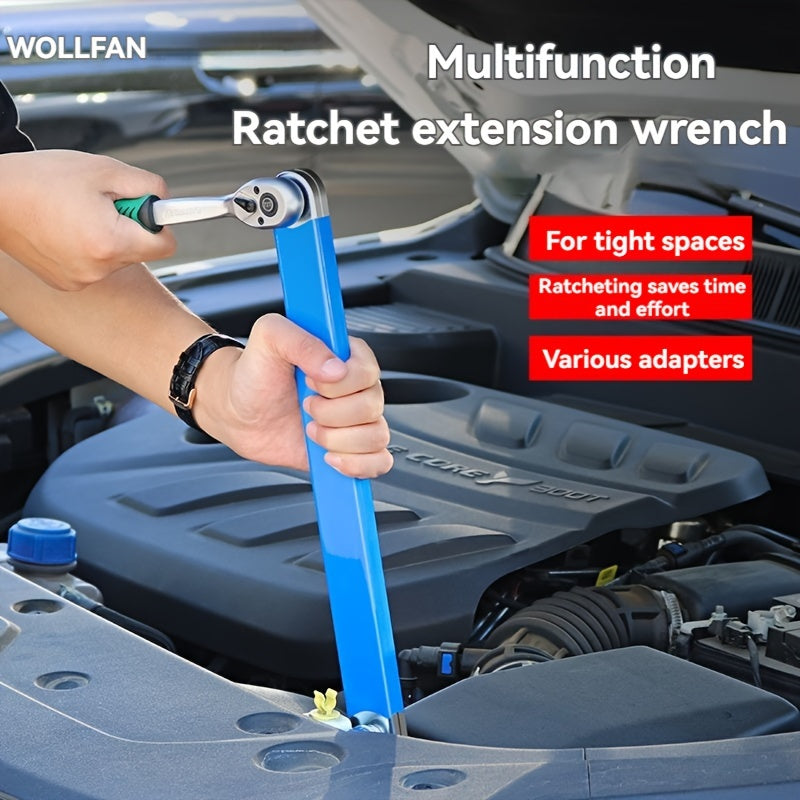 New Multifunctional Extension Wrench Ratchet Extension Wrench Dual-purpose Quick Socket Universal Extension Full Set Two-in-one