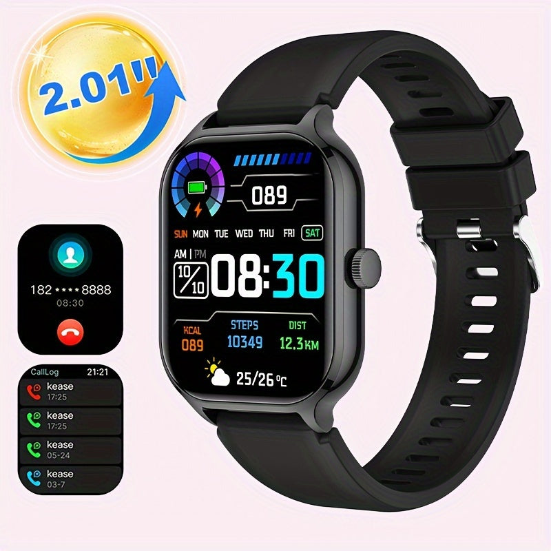 2.01-inch Large Screen Smart Watch - Wireless Calling & Multiple Sports Modes - iPhone/Android Compatible - Cyprus