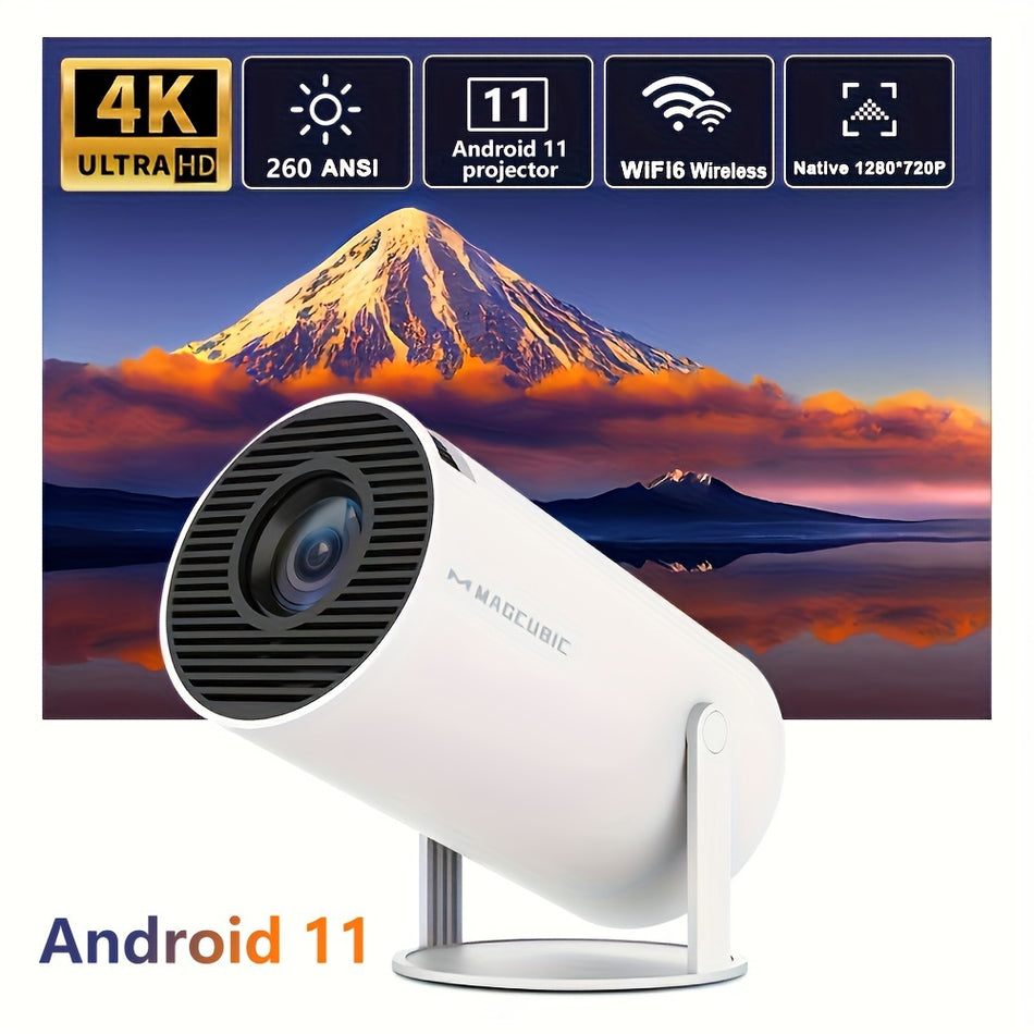 Android 11.0 200ansi WiFi6 Projector HD 1280*720p 4K Auto Correction Home Theatre - Κύπρος